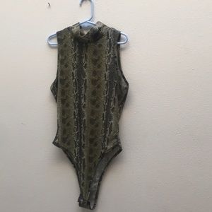 Snake skin print body suit